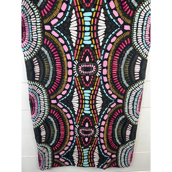 Marie Oliver Colorful Print V Neck Short Sleeve Shift Dress Size S Silk - Picture 7 of 12